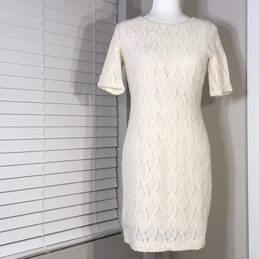 Ann Taylor Cream Lace Dress